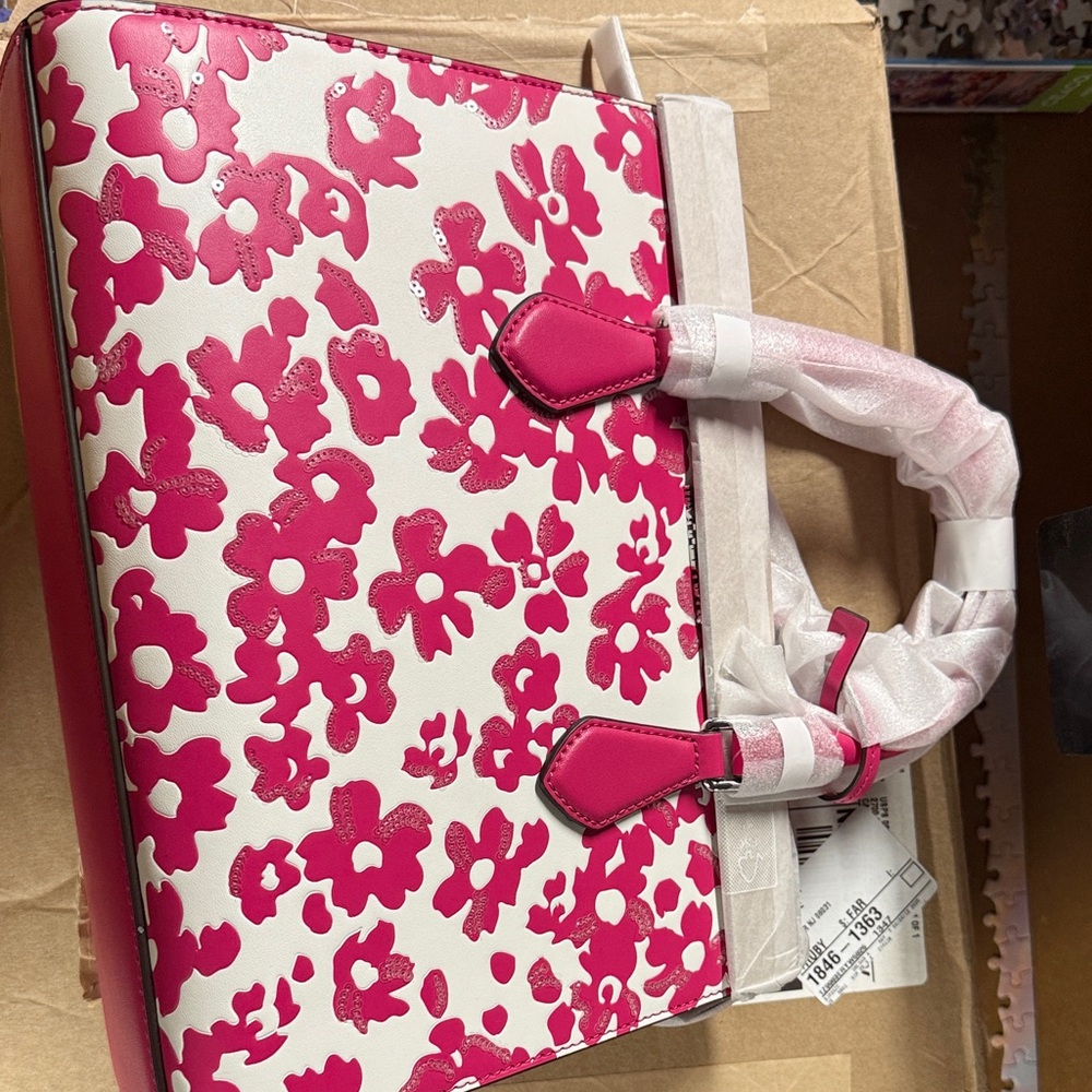 Michael Kors Hot Pink Floral Print Tote